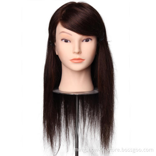 Competition training mannequin human hair head 16 brown color